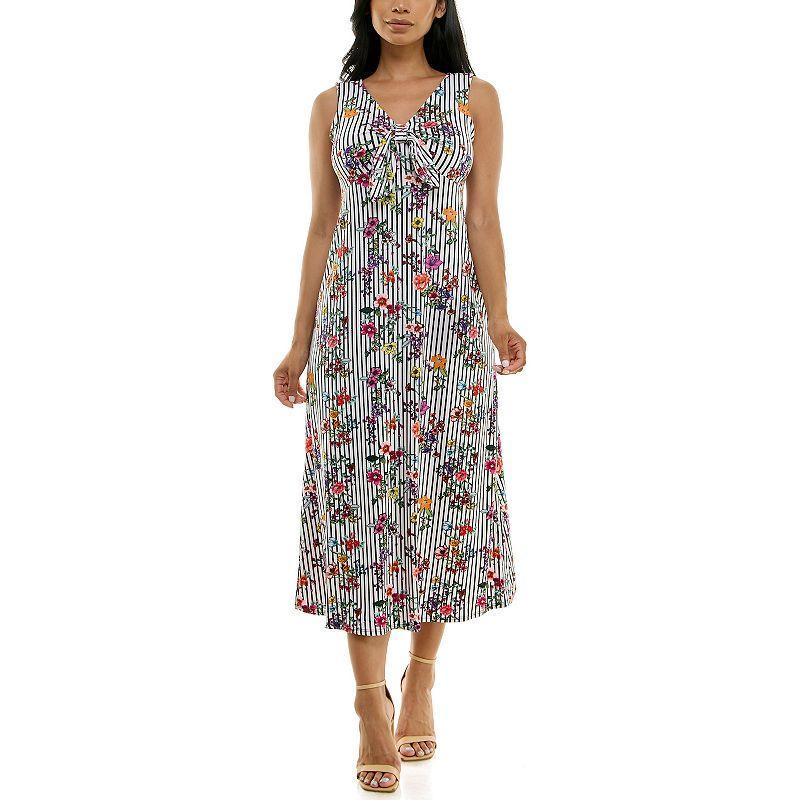 Womens Nina Leonard Tie Front Maxi Dress Product Image