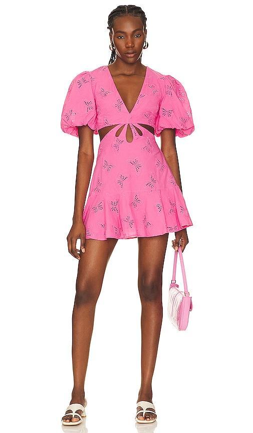 Lovers and Friends Farrah Mini Dress in Fuchsia. - size XXS (also in M, S, XS) Product Image