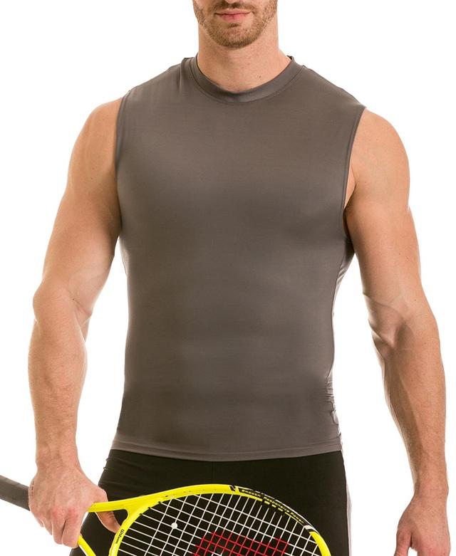 Instaslim Mens Activewear Hi-Neck Sleeveless Crewneck T-shirt Product Image