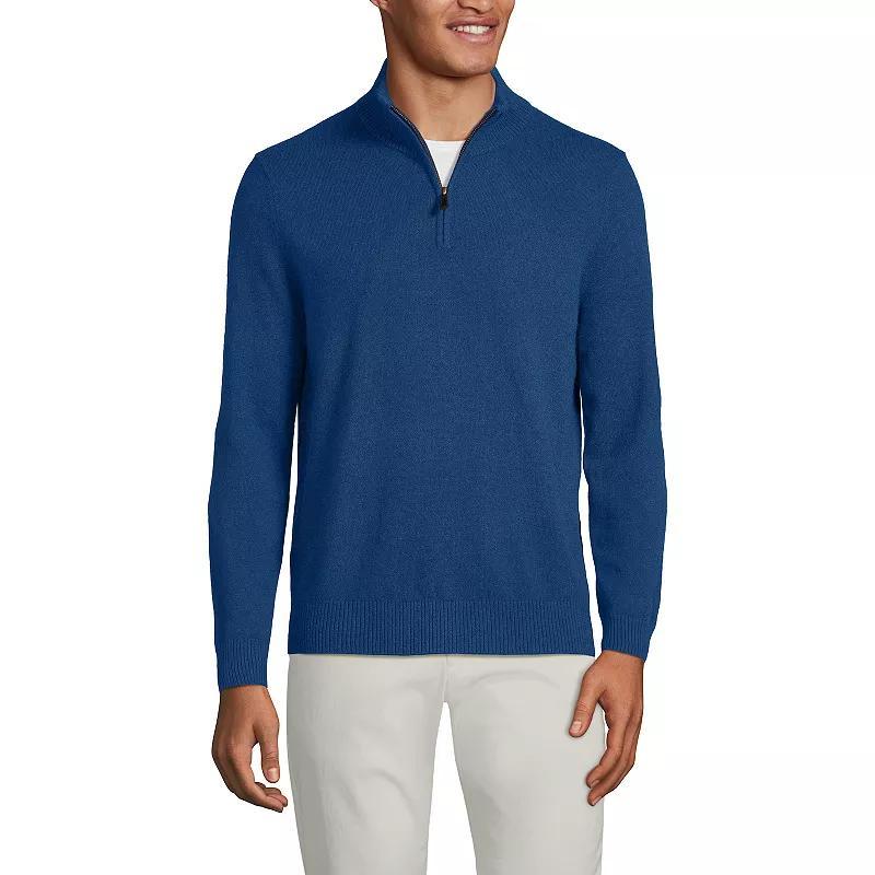 Mens Lands End Cashmere Quarter-Zip Sweater Product Image