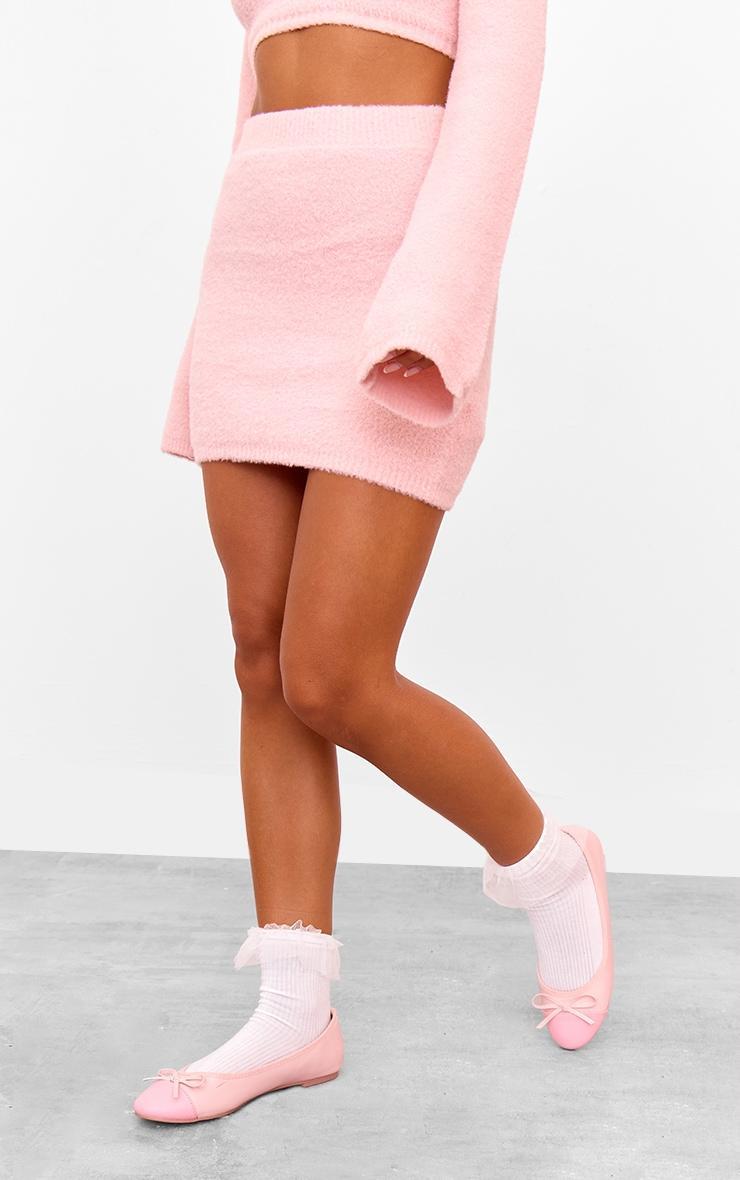 Pink Soft Knit Mini Skirt Product Image