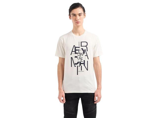 Armani Exchange Regular Fit Pima Cotton Large Logo Tee (Off Men's T Shirt Product Image