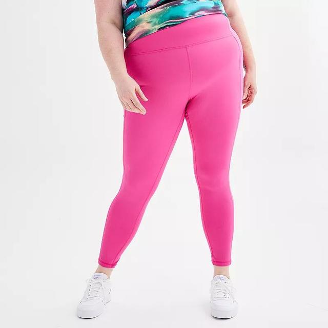 Plus Size Tek Gear Ultrastretch High-Waisted Side Pocket 7/8 Leggings, Womens Pink Blossom Product Image