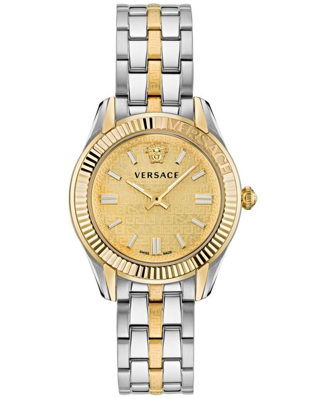 Versace Womens Swiss Greca Time Two Tone Stainless Steel Bracelet Watch 35mm Product Image