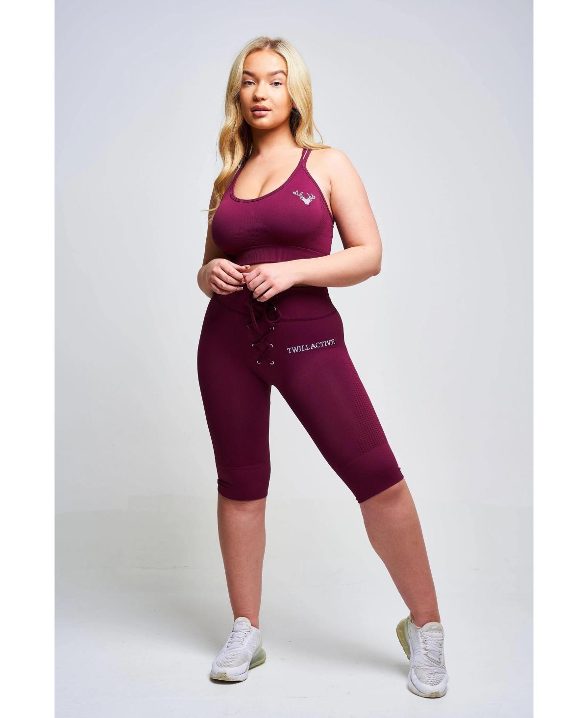 Womens Boundless Recycled Strappy Sports Bra - Burgundy Product Image