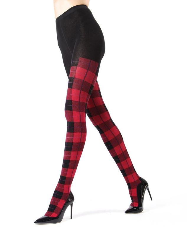 MeMoi Womens Glasgow Large Tartan Plaid Sweater Tights Product Image