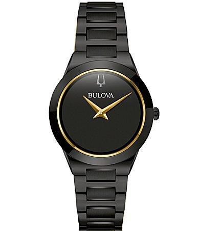 Bulova Womens Modern Millennia Black-Tone Stainless Steel Bracelet Watch 32mm - Black Product Image