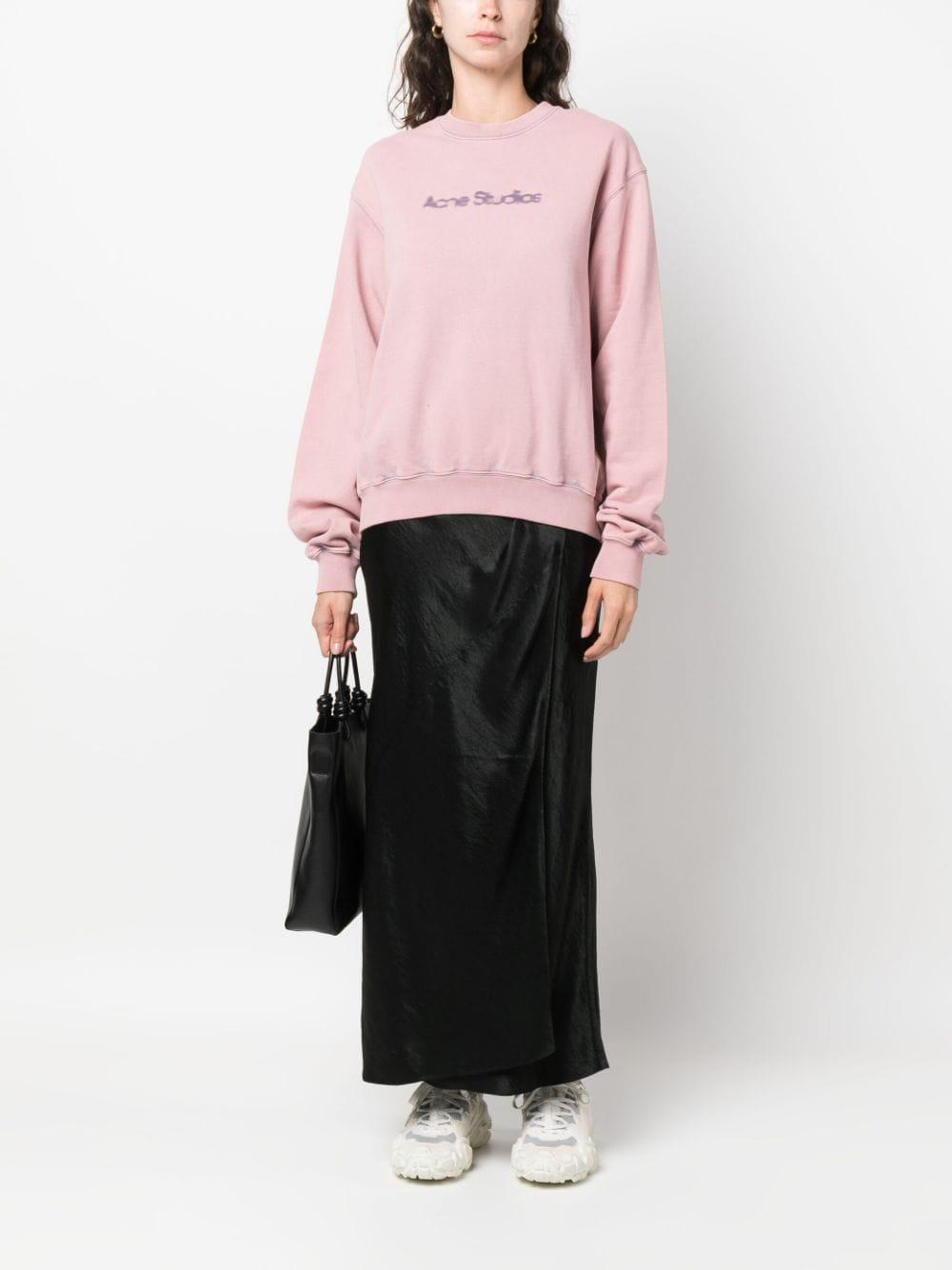 ACNE STUDIOS Logo-print Cotton Sweatshirt In Pink Product Image