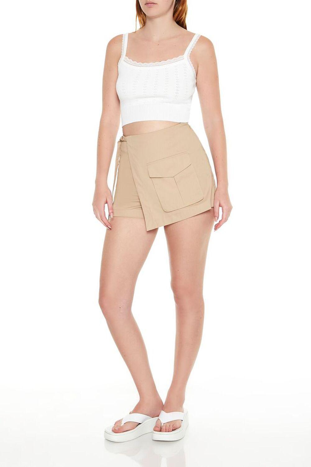 Twill Cargo Wrap Skort | Forever 21 Product Image