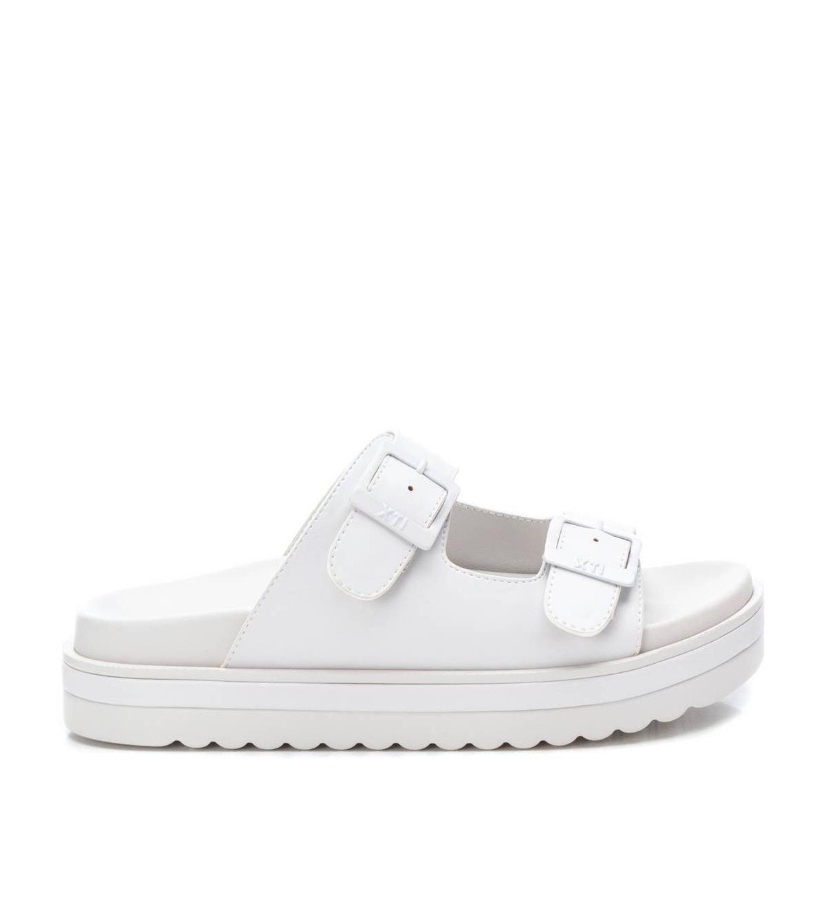 Womens Double Strap Buckle Sandals By Xti, 14110906 White Product Image