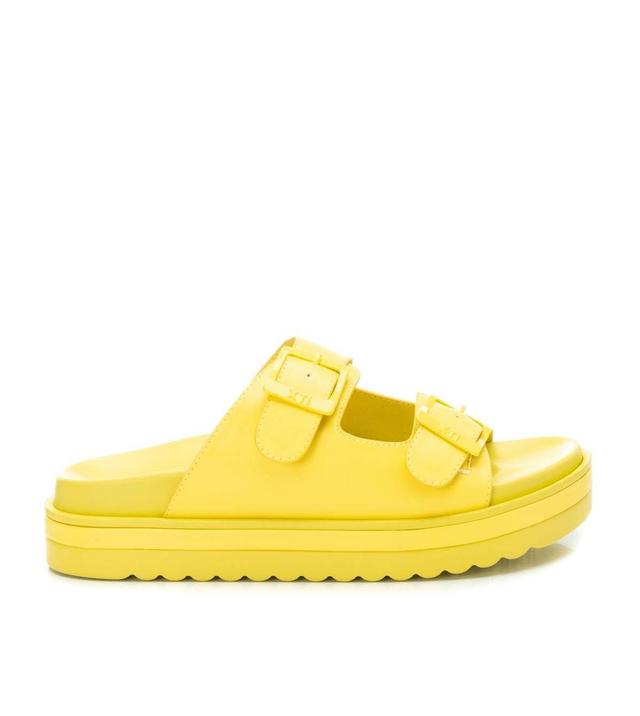 Womens Double Strap Buckle Sandals By Xti, 14110905 Yellow Product Image