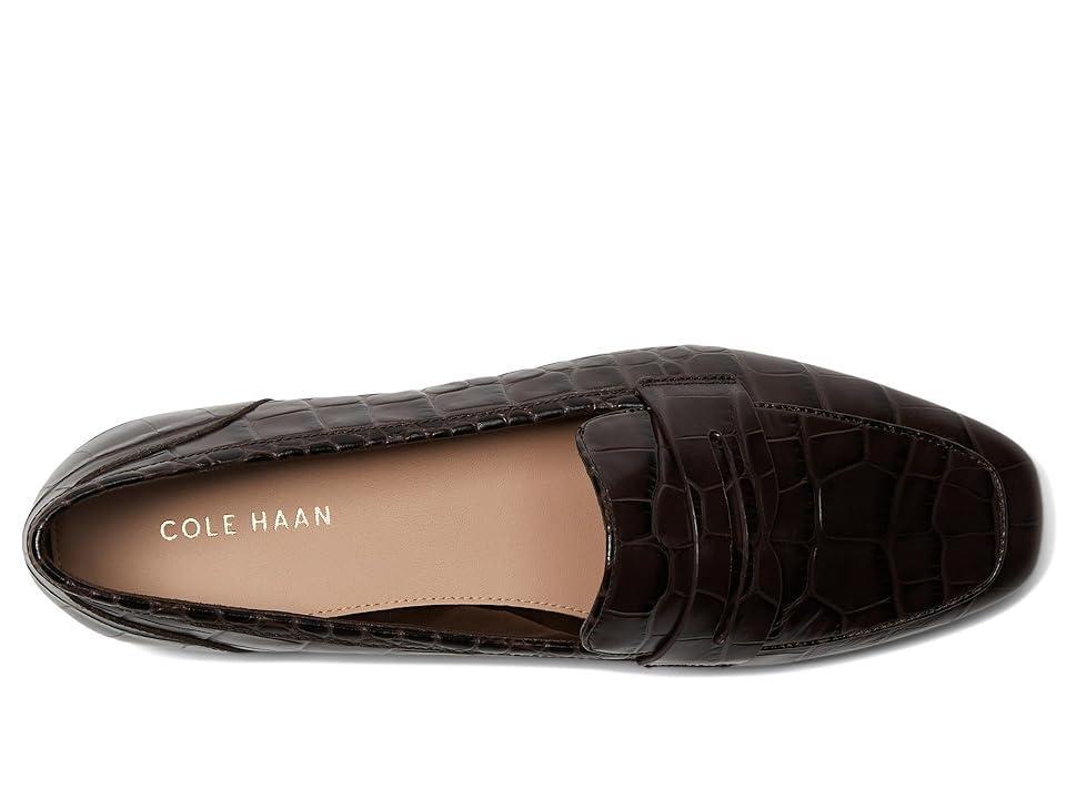 Cole Haan Tarese Soft Loafers (Dark Chocolate Croc Print Leather) Women's Flat Shoes Product Image