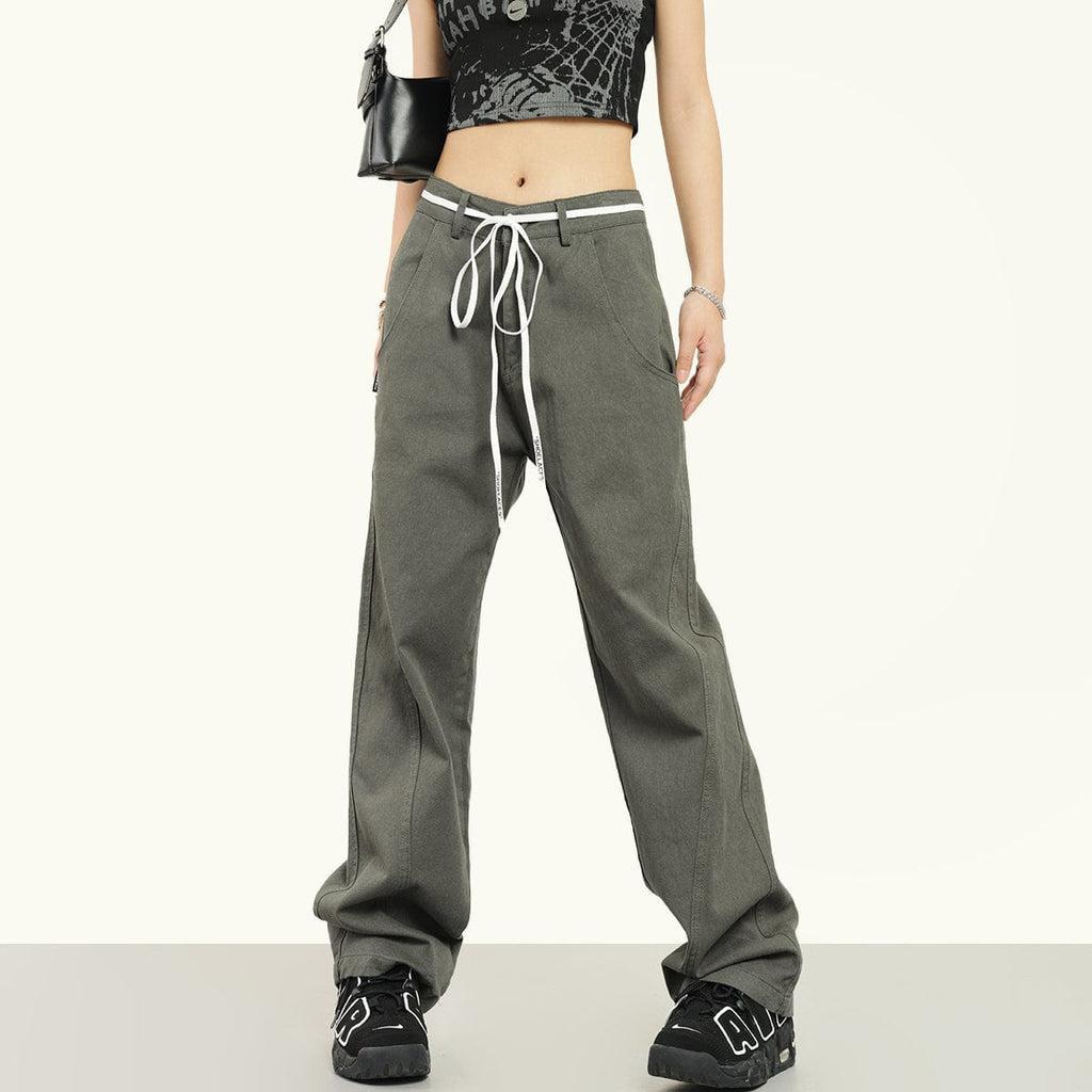 RTK (W) No. 2057 DRAWSTRING WIDE STRAIGHT PANTS Product Image