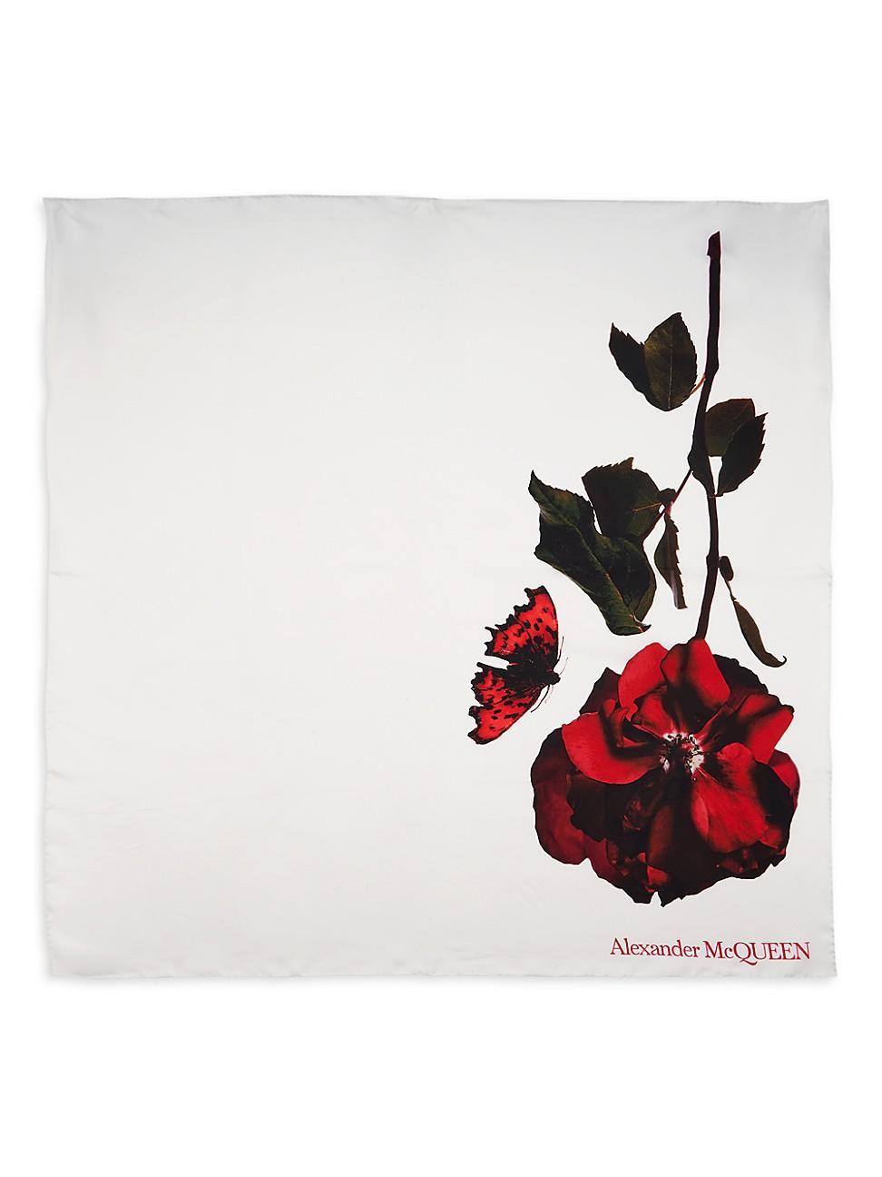 Womens Fo Shadow Rose Damask Silk Scarf Product Image