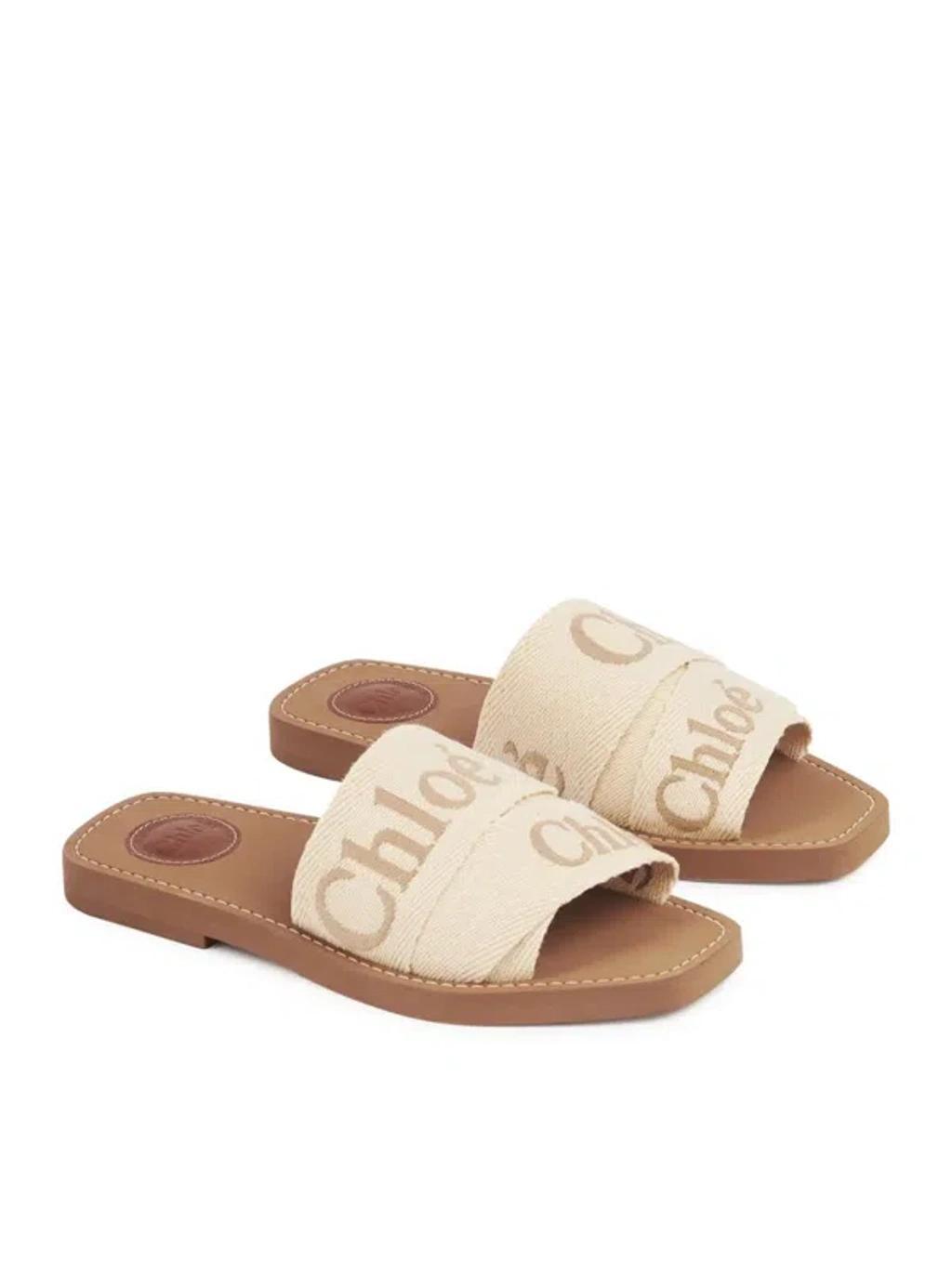 CHLOÉ Flat Sandals  Woman Color Beige Product Image