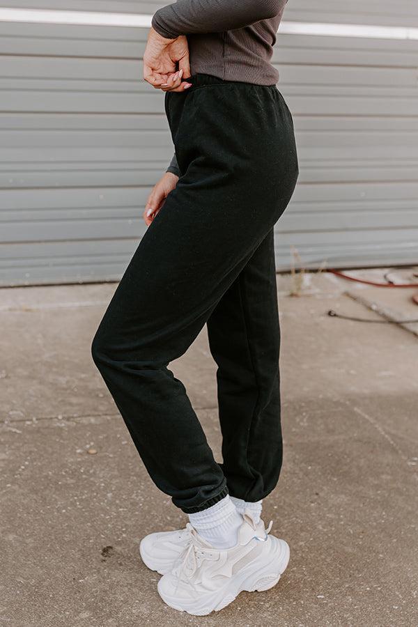 Gym Goals Luxe High Waist Oversized Joggers In Black Product Image