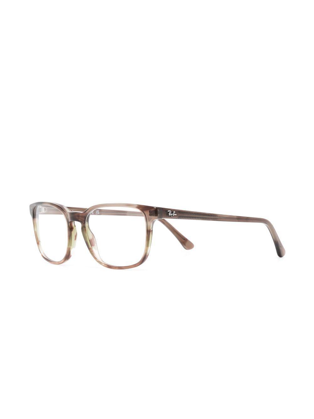 RAY BAN Rectangle-frame Glasses In Brown Product Image