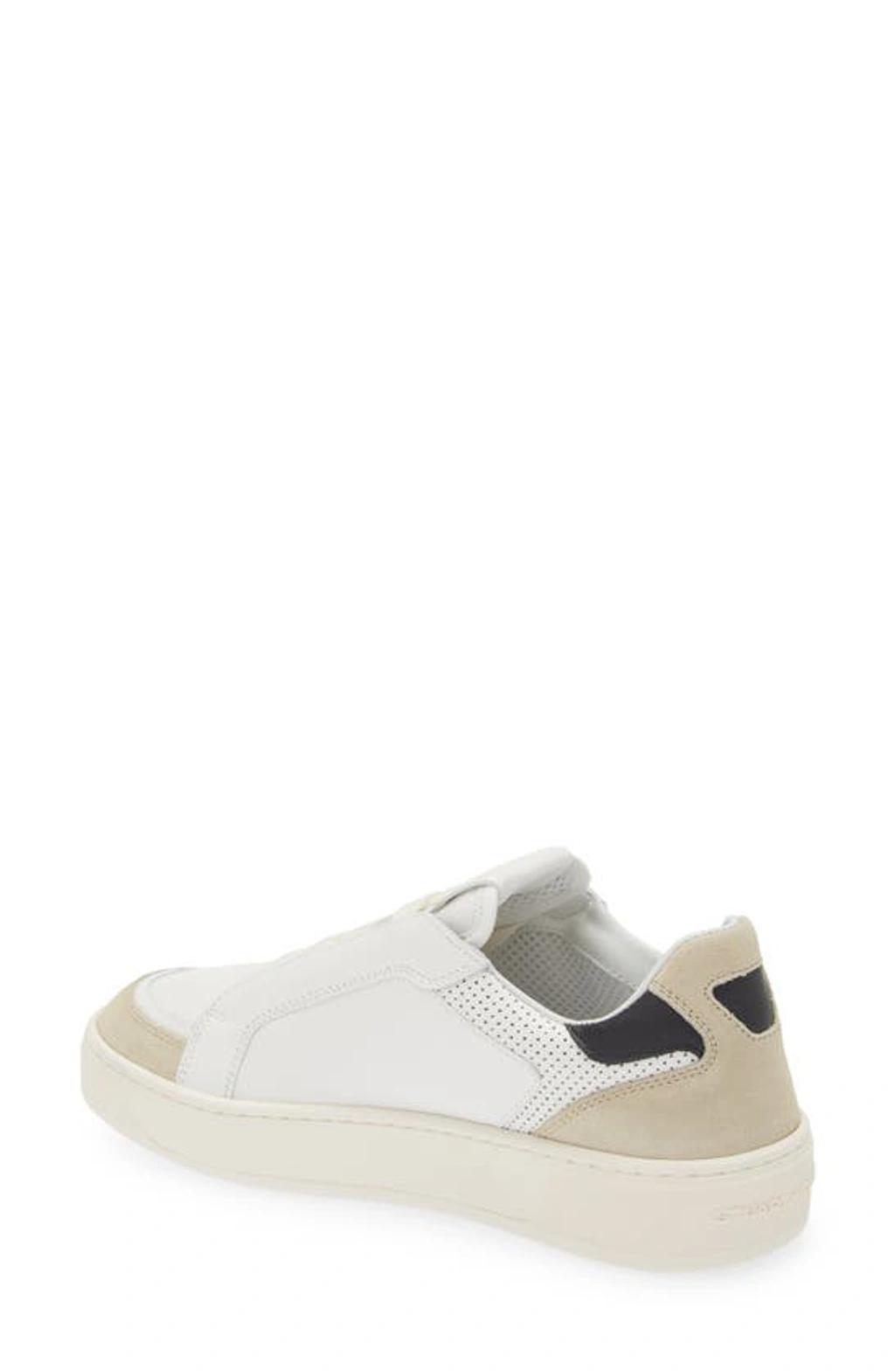 STUART WEITZMAN Courtside Retro Sneaker In Light Beige, White & Black Product Image