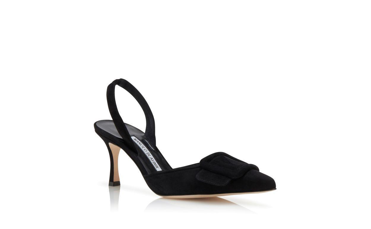 MAYSLI Black Suede Slingback Pumps Product Image