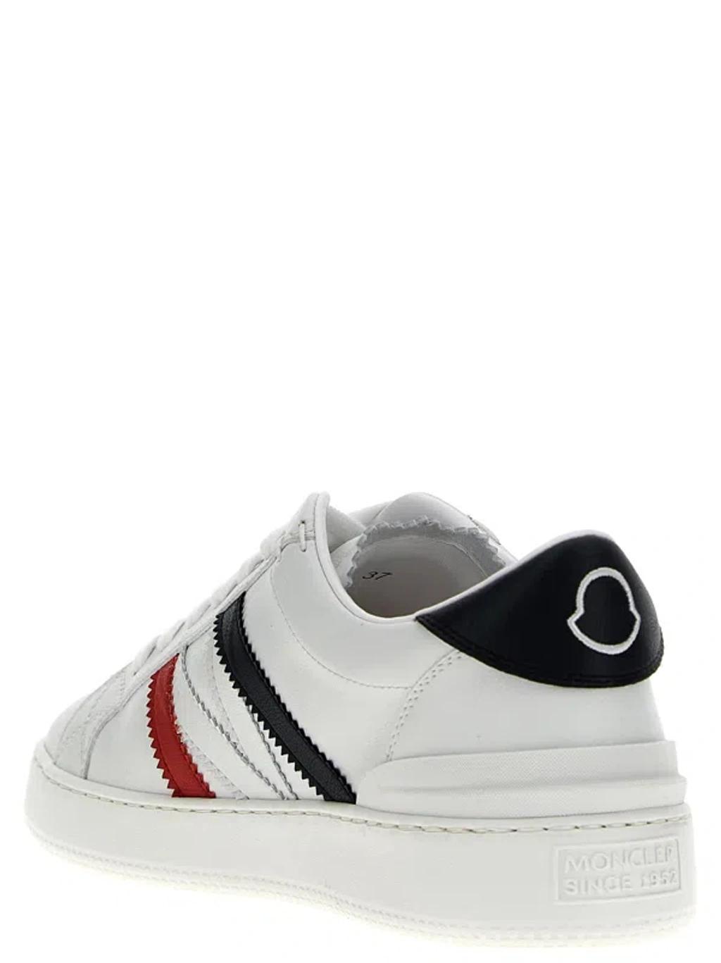 MONCLER Monaco Leather Sneaker In White Product Image