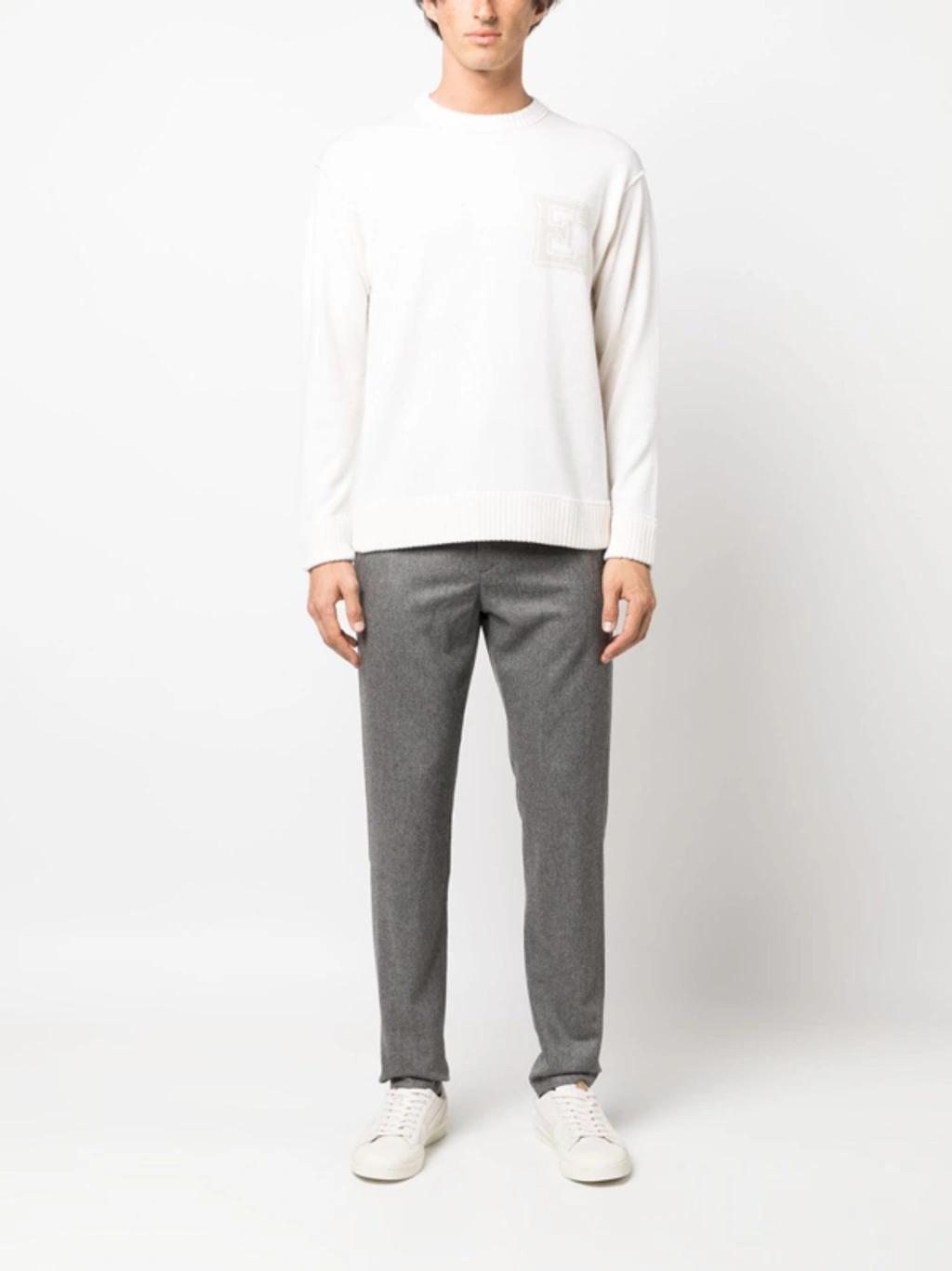 Mid-rise Tapered-leg Trousers In Grey Product Image