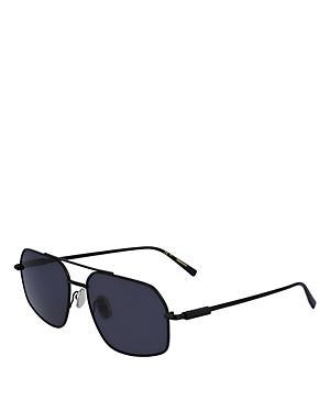 FERRAGAMO Men's Prisma Metal Aviator Sunglasses, 58mm In Black/gray Solid Product Image