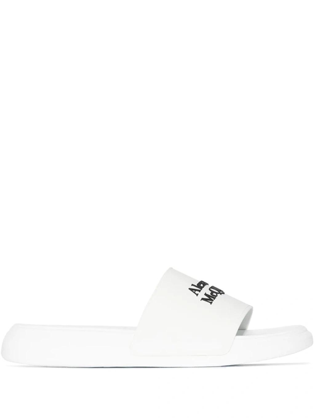 Logo-embossed Slides In White Product Image