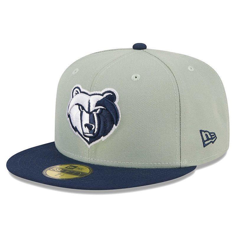 Mens New Era Sage/Navy Memphis Grizzlies Two-Tone Color Pack 59FIFTY Fitted Hat Lt Green Product Image