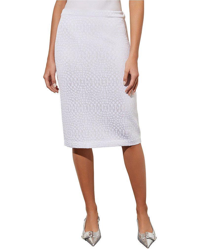 Ming Wang Textured Knit Jacquard Elastic Waist Pencil Skirt product image