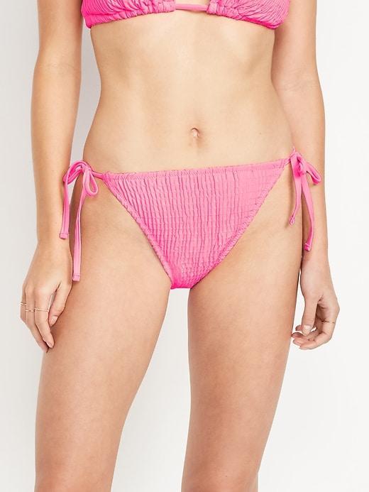 Mid-Rise String Bikini Swim Bottoms Product Image