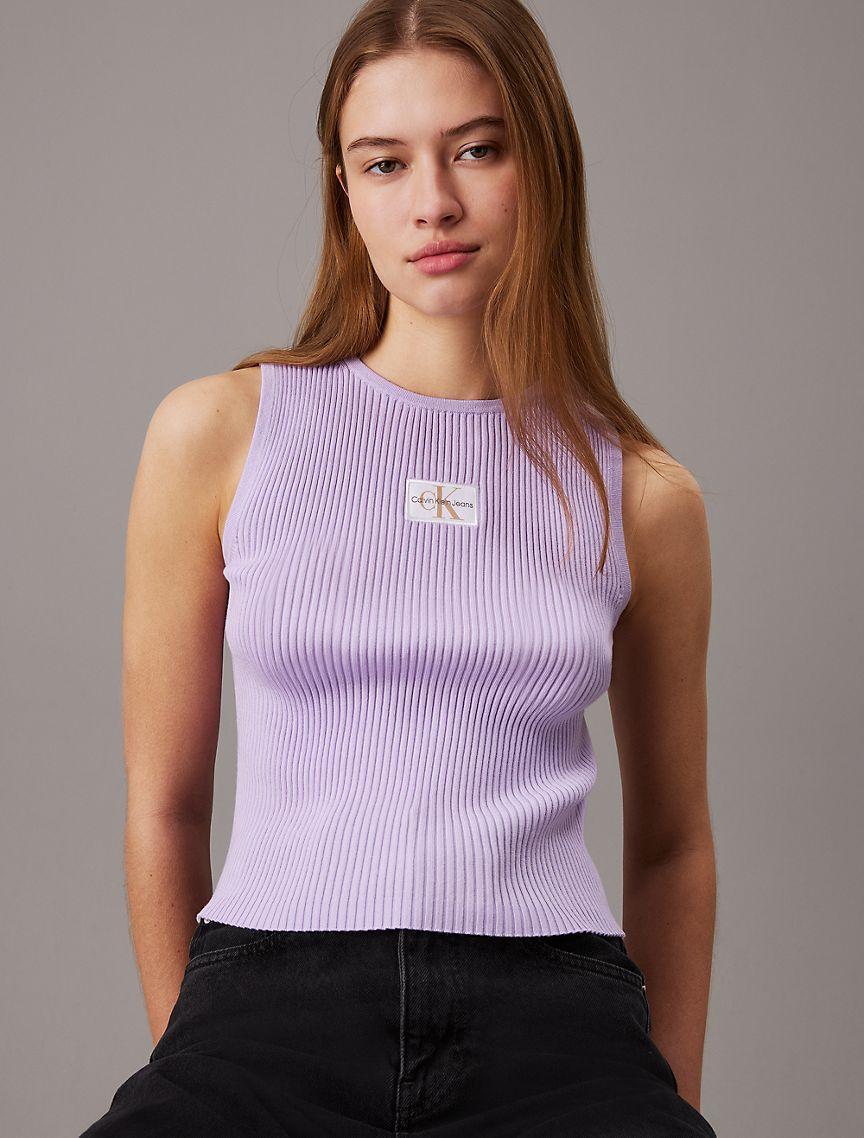 Ribbed Monogram Logo Sweater Tank Top Product Image