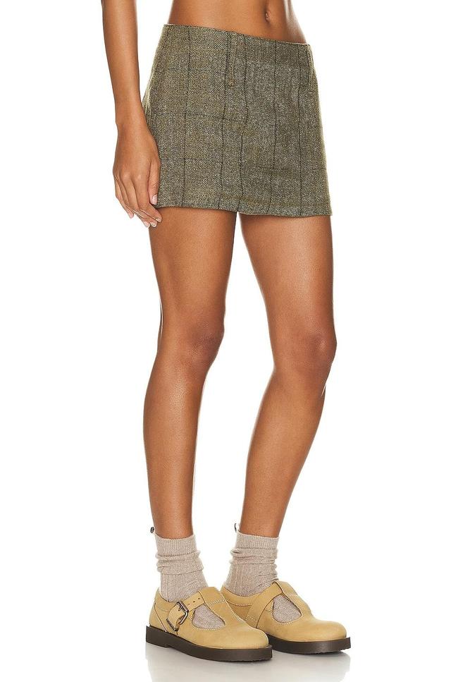 Mimchik Wool Mini Skirt in Olive Product Image