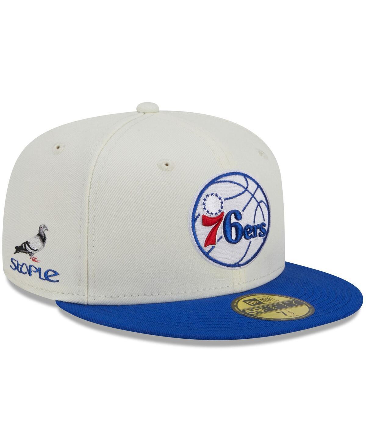 Mens New Era x Staple Cream Philadelphia 76ers Nba x Staple Two-Tone 59FIFTY Fitted Hat - Cream Product Image