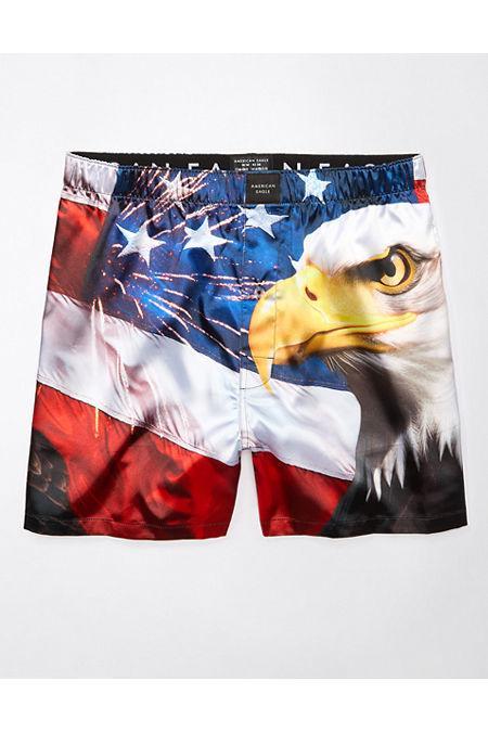 AEO Mens Eagle Flag Satin Pocket Boxer Short Men's Product Image