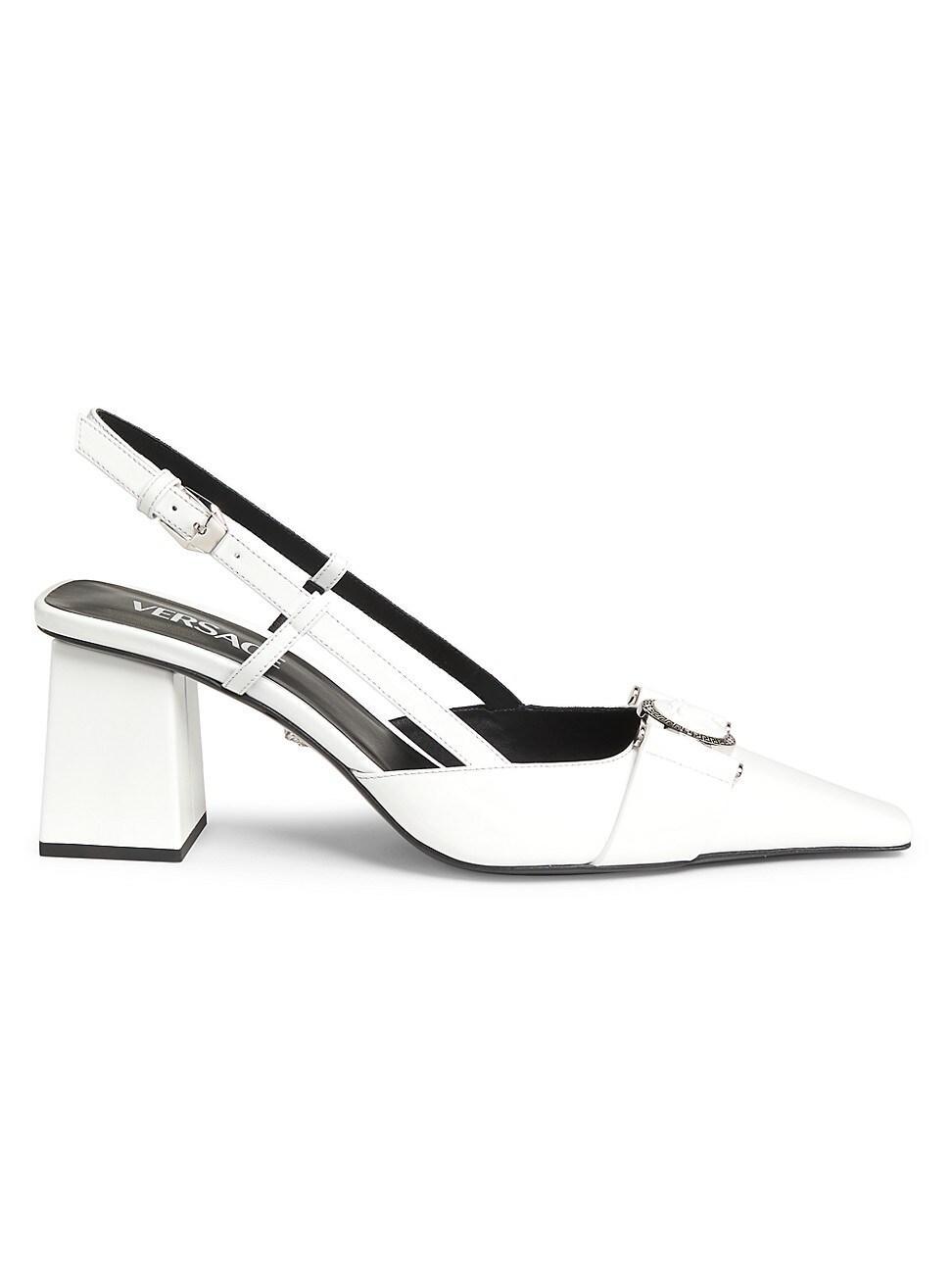 Womens Medusa Buckle Leather Slingback Pumps Product Image