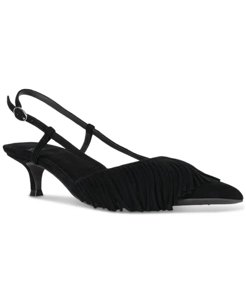 Lasso Me Slingback Pointed Toe Pump In Black Suede Product Image