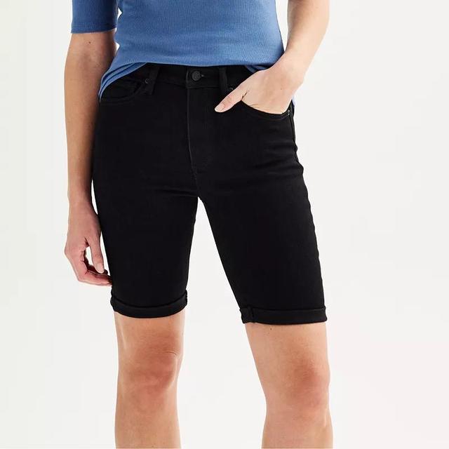 Petite Sonoma Goods For Life Roll Cuff Jean Bermuda Shorts, Womens Product Image