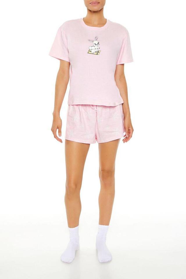 Bunny Tee & Shorts Pajama Set | Forever 21 Product Image