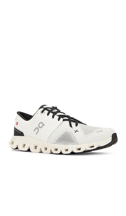 On Cloud X 3 in Ivory & Black - Ivory. Size 11 (also in 10, 10.5, 11.5, 12, 12.5, 13, 7, 7.5, 8). Product Image