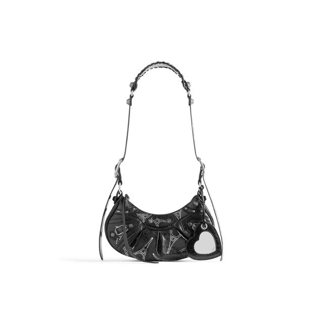 Women's Le Cagole Xs Shoulder Bag Eiffel Tower With Rhinestones in Black Product Image