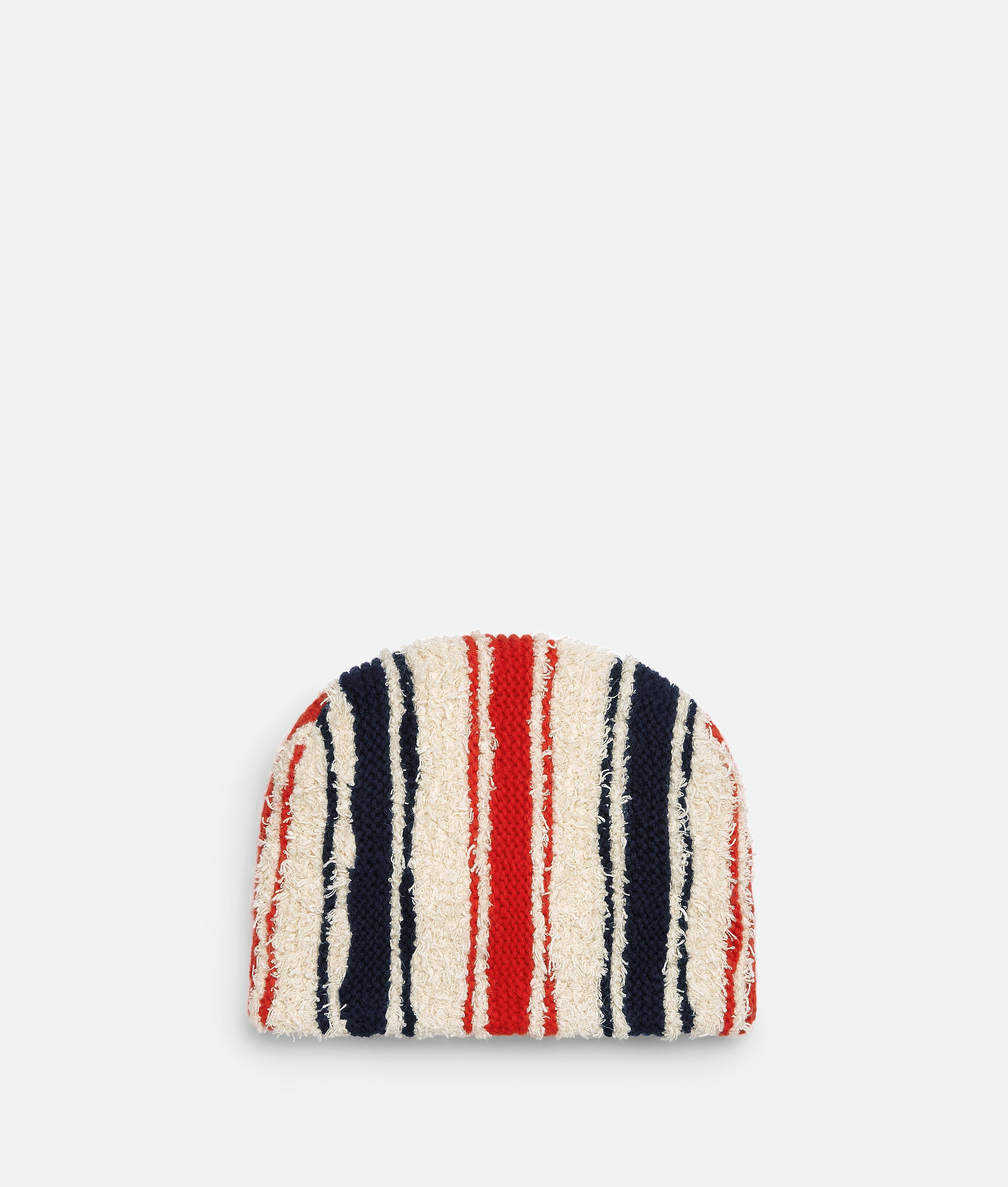 Women's Striped Wool And Cashmere Hat in Chalk/navy/vernis product image