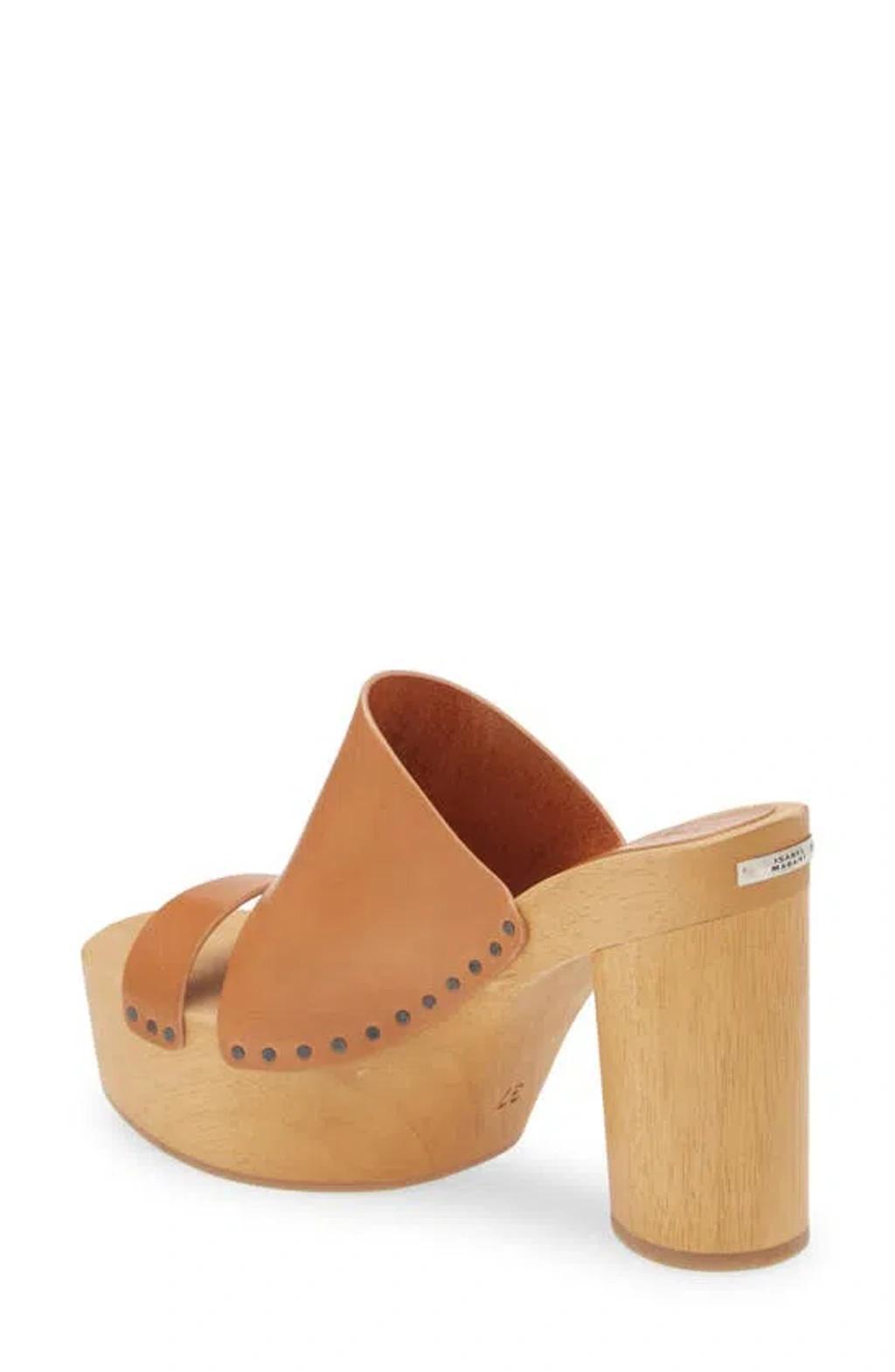 ISABEL MARANT Hyun Round Toe Clogs In Beige Product Image