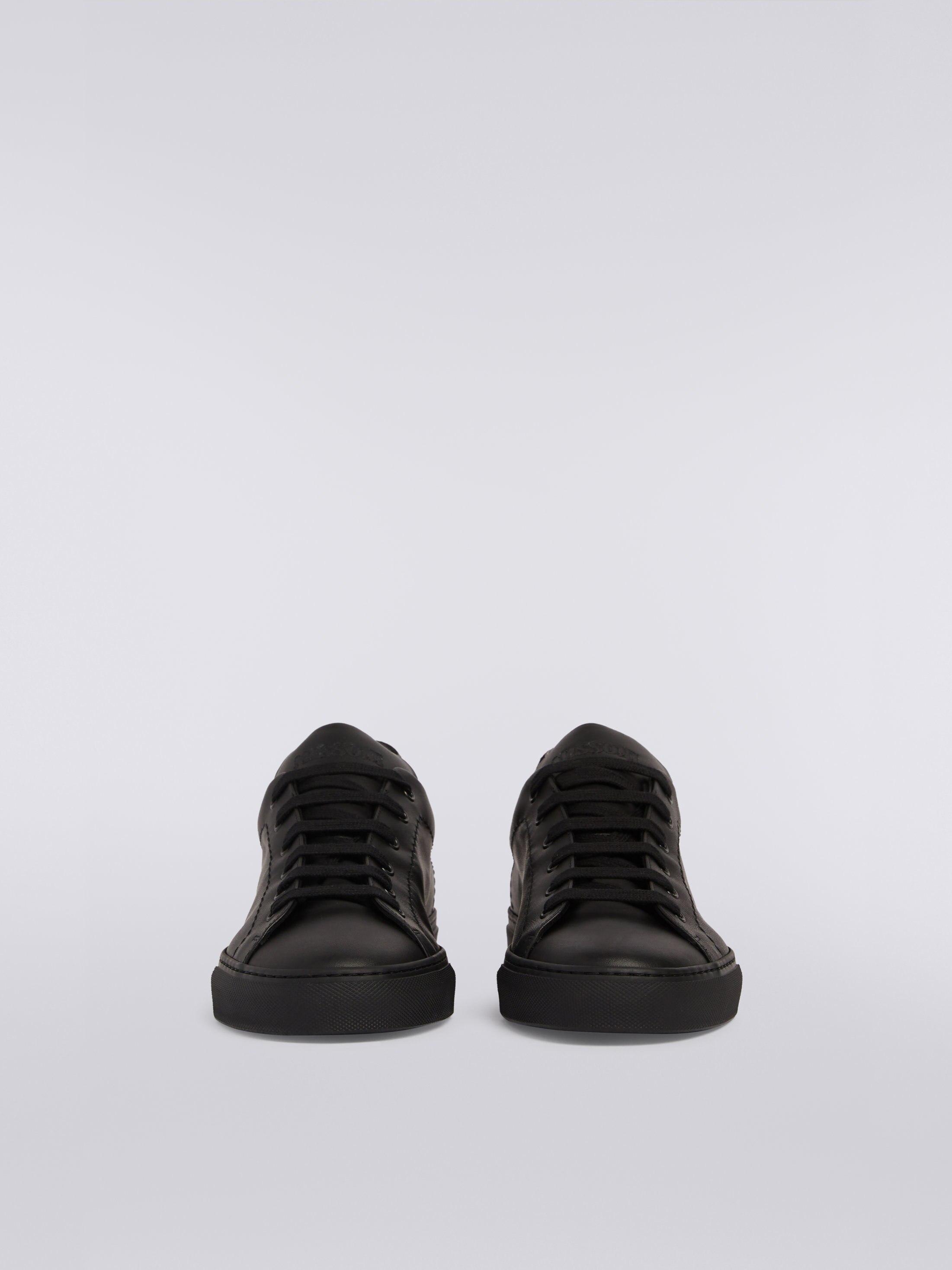 Leather trainers with slub insert Product Image