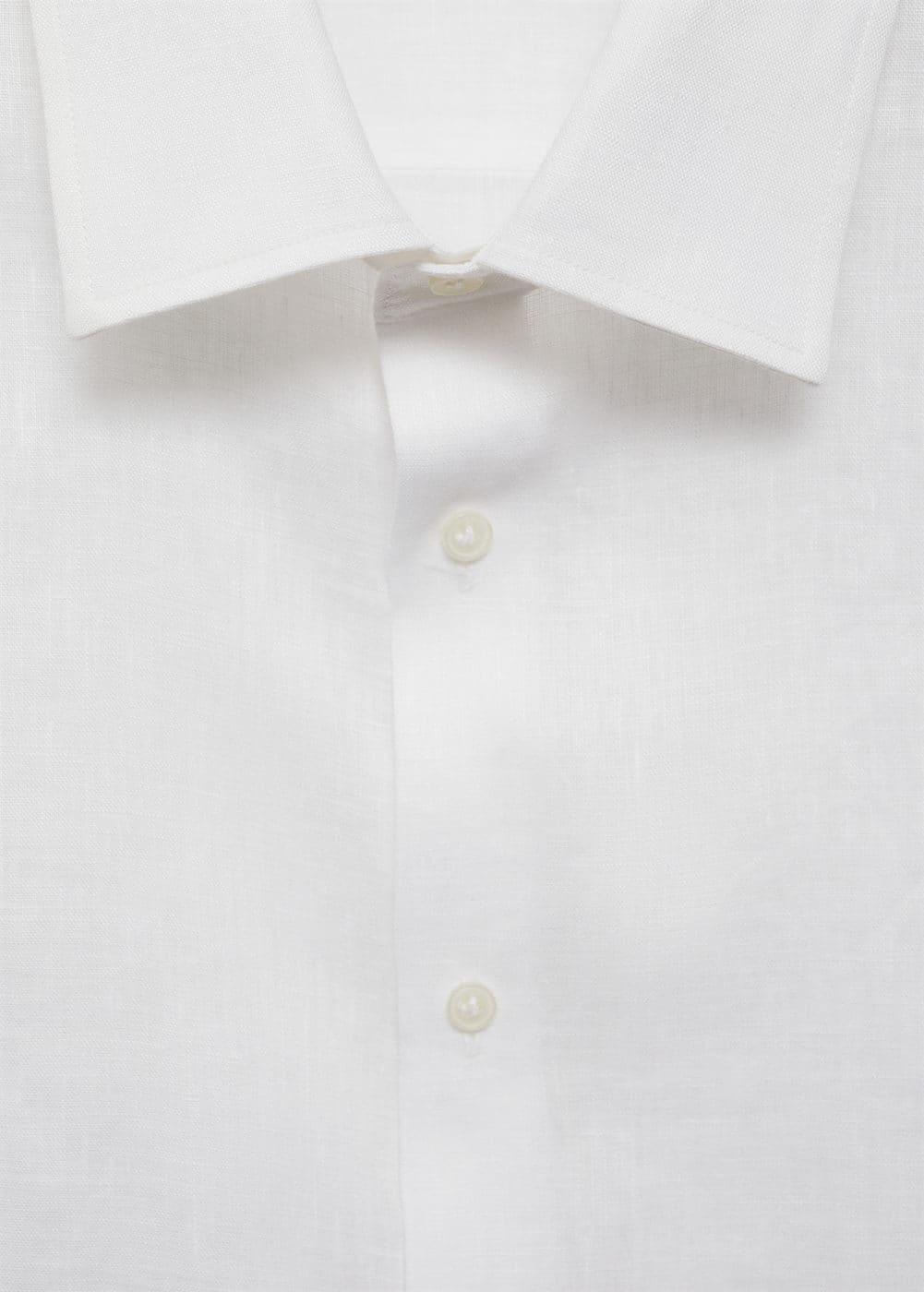 MANGO MAN - 100% linen regular-fit shirt whiteMen Product Image