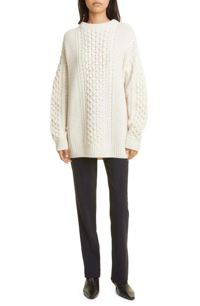 Chunky Cable Knit Cream Product Image