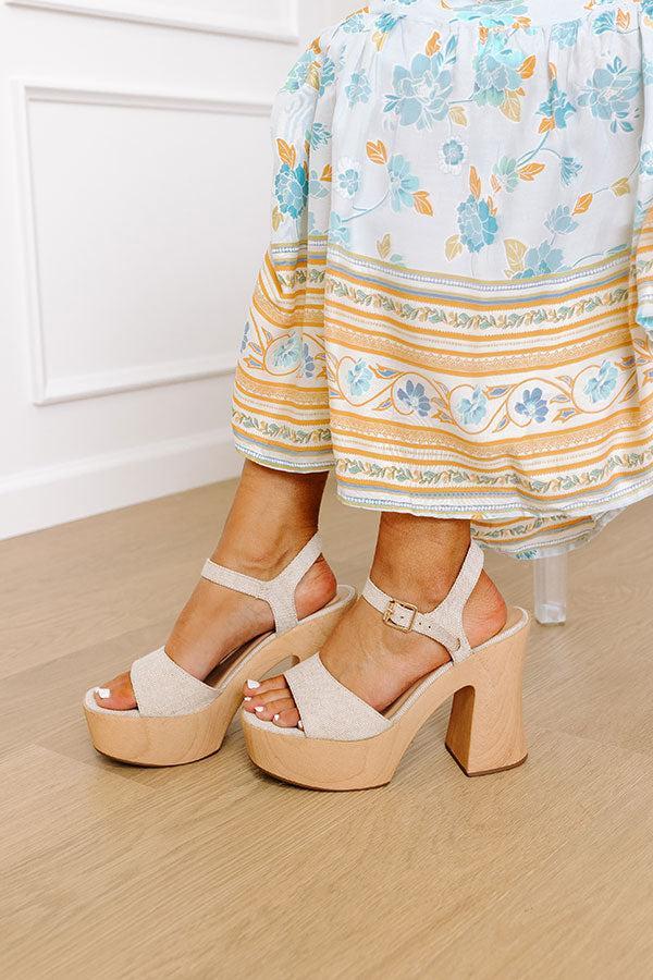 The Georgia Linen Platform Heel Product Image