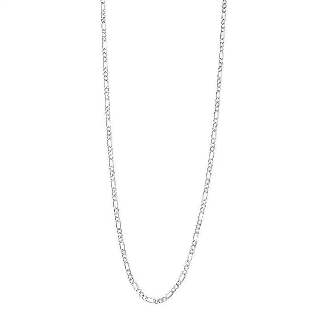 Jordan Blue 10k Gold 2.8 mm Figaro Chain Necklace, Womens 10k Whgold Product Image