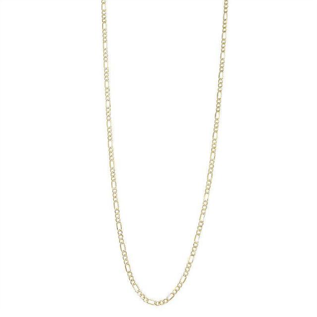 Jordan Blue 14k Gold 2.8 mm Figaro Chain Necklace, Womens Product Image