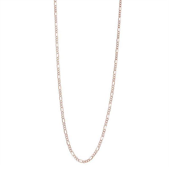 Jordan Blue 14k Gold 2.8 mm Figaro Chain Necklace, Womens 14k Pink Product Image