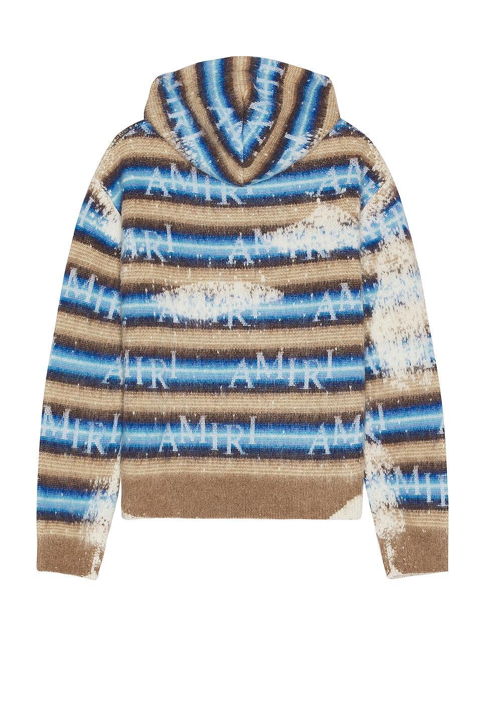 Amiri Staggered Striped Hoodie in Blue Product Image